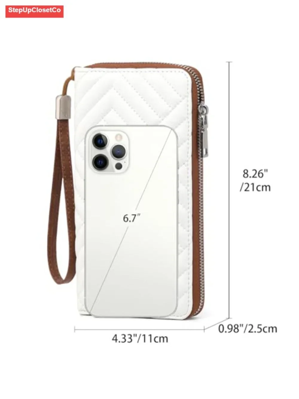 RFID Blocking Vegan Leather Wristlet Wallet Large Capacity Zip Around Clutch